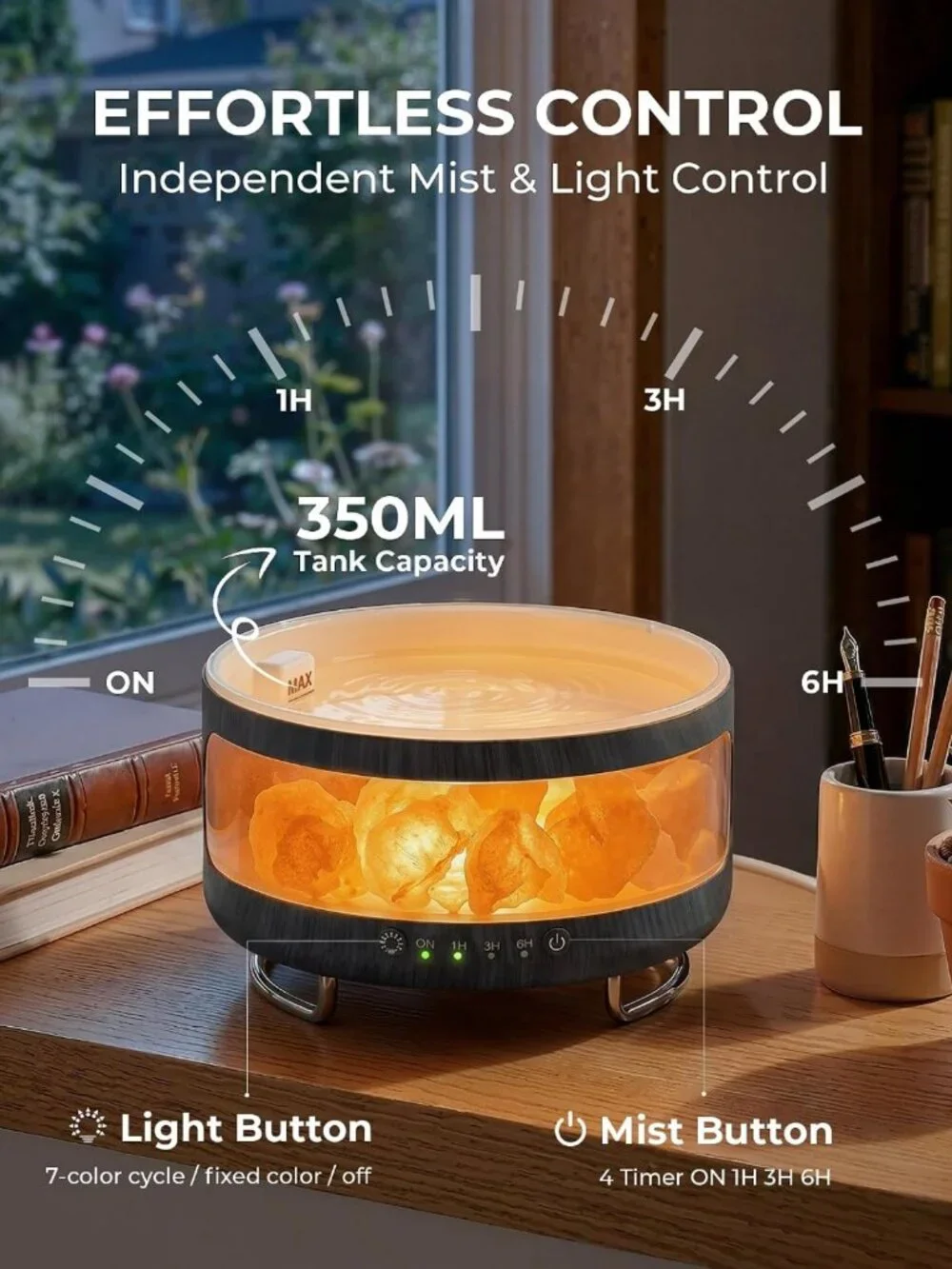 Essential Oil Diffuser & Himalayan Salt Lamp Combo - Aromatherapy Home Decor